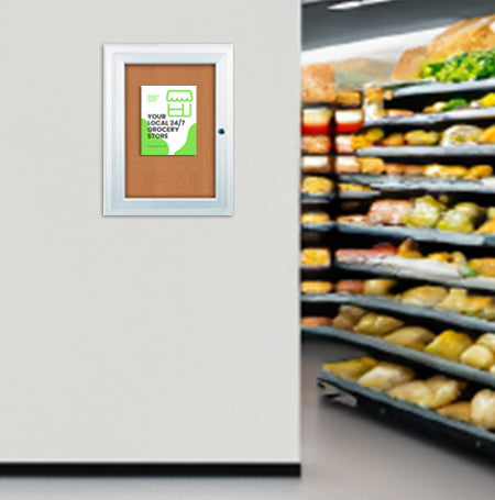 27 x 39 Indoor Enclosed Bulletin Boards with Light (Single Door)