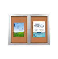 50 x 50 INDOOR Enclosed Bulletin Boards with Lights (2 DOORS)