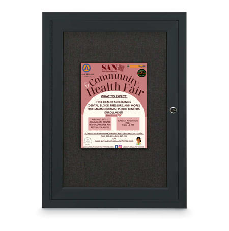 Indoor Enclosed Bulletin Boards with LED Light | Single Door, Wall Mount Display Case in 12 Sizes + Custom