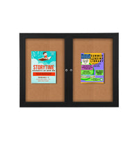 48x60 Enclosed Indoor Bulletin Boards with Radius Edge (2 DOORS)