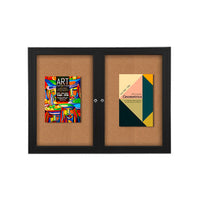 50x40 Enclosed Indoor Bulletin Boards with Radius Edge (2 DOORS)