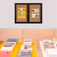 Indoor Enclosed Bulletin Boards with Sleek Radius Edge Cabinet 2-3 Doors - Metal Display Cases 35+ Sizes