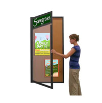 Extra Large Indoor Enclosed Bulletin Board Cases with Message Header | Single Door "SwingCase" 15+ Sizes