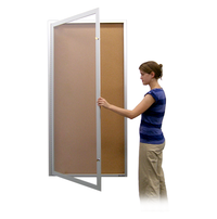 Extra Large 24 x 96 Indoor Enclosed Bulletin Board Swing Cases (Single Door)