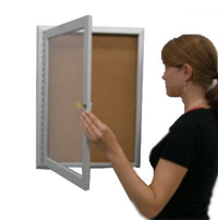 8.5 x 11 Indoor Enclosed Bulletin Board with Header (Rounded Corners)