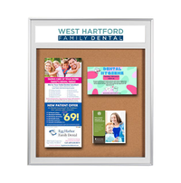 36 x 48 SwingFrame Metal Framed Designer Bulletin Boards with Your Personalized Message Header