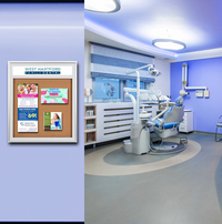 36 x 48 SwingFrame Metal Framed Designer Bulletin Boards with Your Personalized Message Header