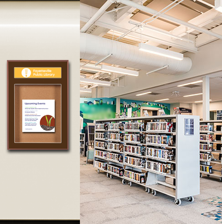 Designer 36 x 48 Metal Bulletin Board SwingFrames with Header & Lights