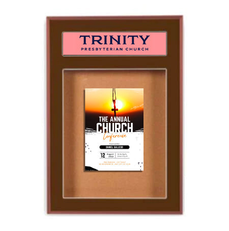 Designer Metal Bulletin Board SwingFrames with Header and LED Lights