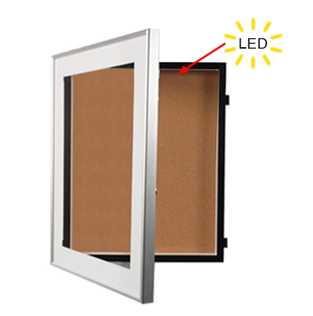 24 x 24 Designer Metal Bulletin Board SwingFrames with Lights