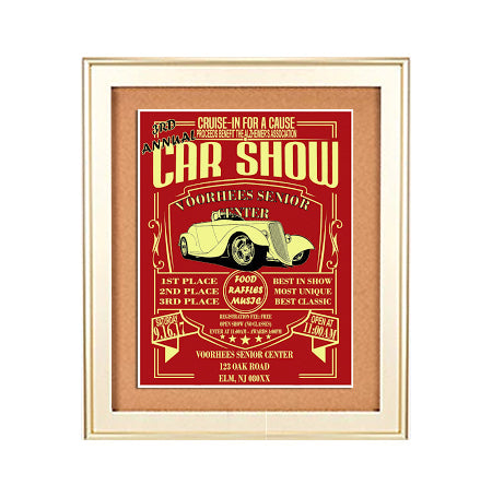 Extra Large Designer Metal 24 x 72 Enclosed Bulletin Cork Board SwingFrames