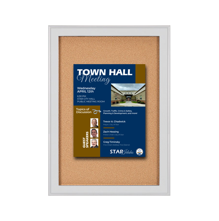 Extra Large Designer Metal 48 x 72 Enclosed Bulletin Cork Board SwingFrames