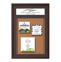 Designer Wood Bulletin Board 18 x 24 SwingFrames with Header & Lights