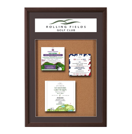 Designer Wood Bulletin Board 18 x 24 SwingFrames with Header & Lights