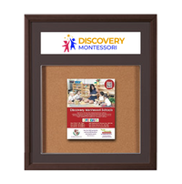 Designer Wood Bulletin Board 24 x 24 SwingFrames with Header & Lights