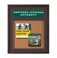 Designer Wood Bulletin Board 30 x 30 SwingFrames with Header & Lights