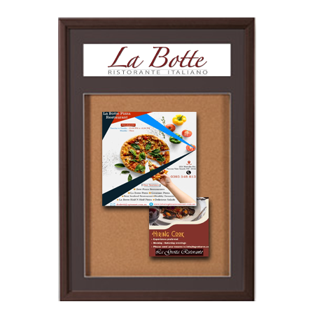 Designer Wood Bulletin Board 30 x 36 SwingFrames with Header & Lights