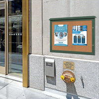 Outdoor Message Center Cork Board 40" x 60" | TOP Hinged, Wall Mount Single Door Information Board