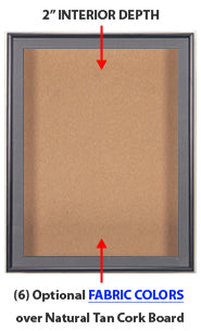SwingFrame Designer Large Wall Display Cases 2-Inch Deep with Cork Board 25+ Sizes - Swing Open Metal Framed Cabinet