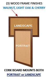 WIDE WOOD 11x14 Framed Cork Bulletin Board (Open Face with 2" Wide Wood Frame)