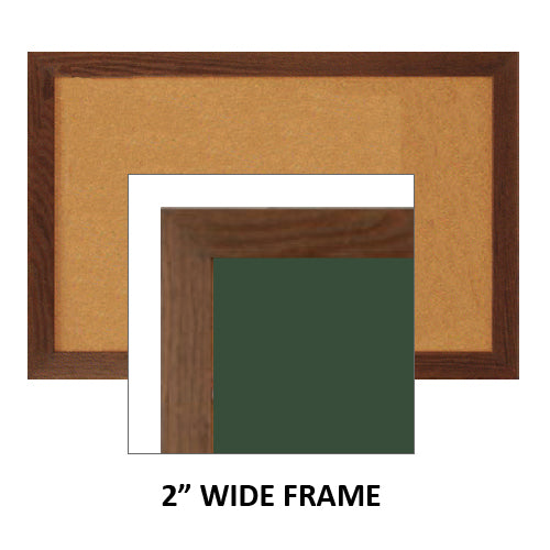 WIDE WOOD FRAME 20 x 30 BULLETIN BOARD (SHOWN IN LANDSCAPE)