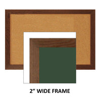 WIDE WOOD FRAME 24 x 36 BULLETIN BOARD (SHOWN IN LANDSCAPE)