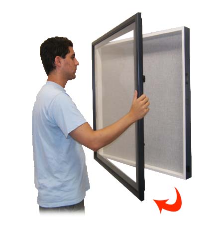 44x44 SwingFrame Designer Wood Framed Large Cork Board Display Case 8 Inch Deep