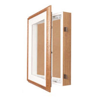 SwingFrame Oak Wood 24 x 48 Shadowbox with Cork Board (3" Deep)