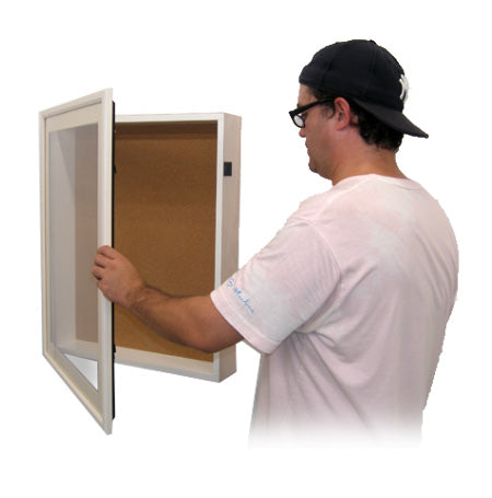 SwingFrame Wood Framed Shadow Box Display Case 2-inches Deep with Cork Board in 12 Sizes