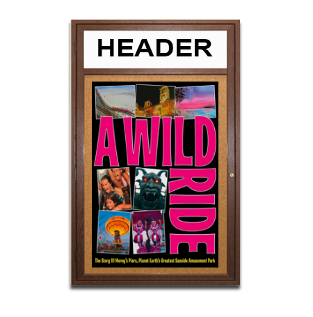 Indoor Wood Bulletin Boards Enclosed with Message Header and Light