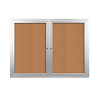 72 x 36 INDOOR Enclosed Bulletin Cork Boards 2 DOOR