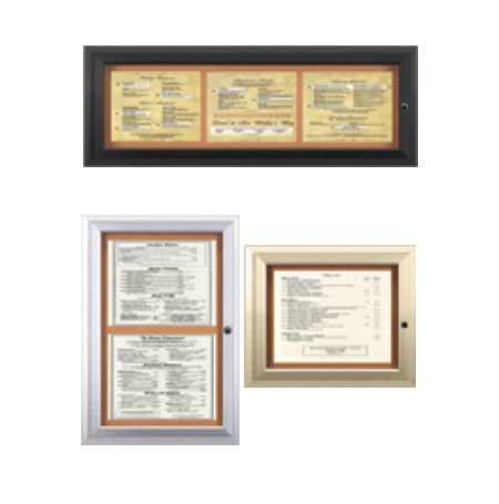 Indoor Enclosed Menu Cases (11" x 14" Landscape Menus)