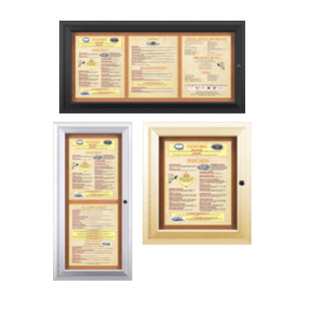 Indoor Enclosed Menu Cases (11" x 14" Portrait Menus) (Radius Edge)