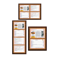 Indoor Enclosed Wood Menu Cases with Lights (11" x 17" Landscape Menus)