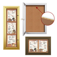 Outdoor Enclosed Menu Cases with Lights for 8 1/2" x 11" Portrait Menu (Radius Edge) Sizes